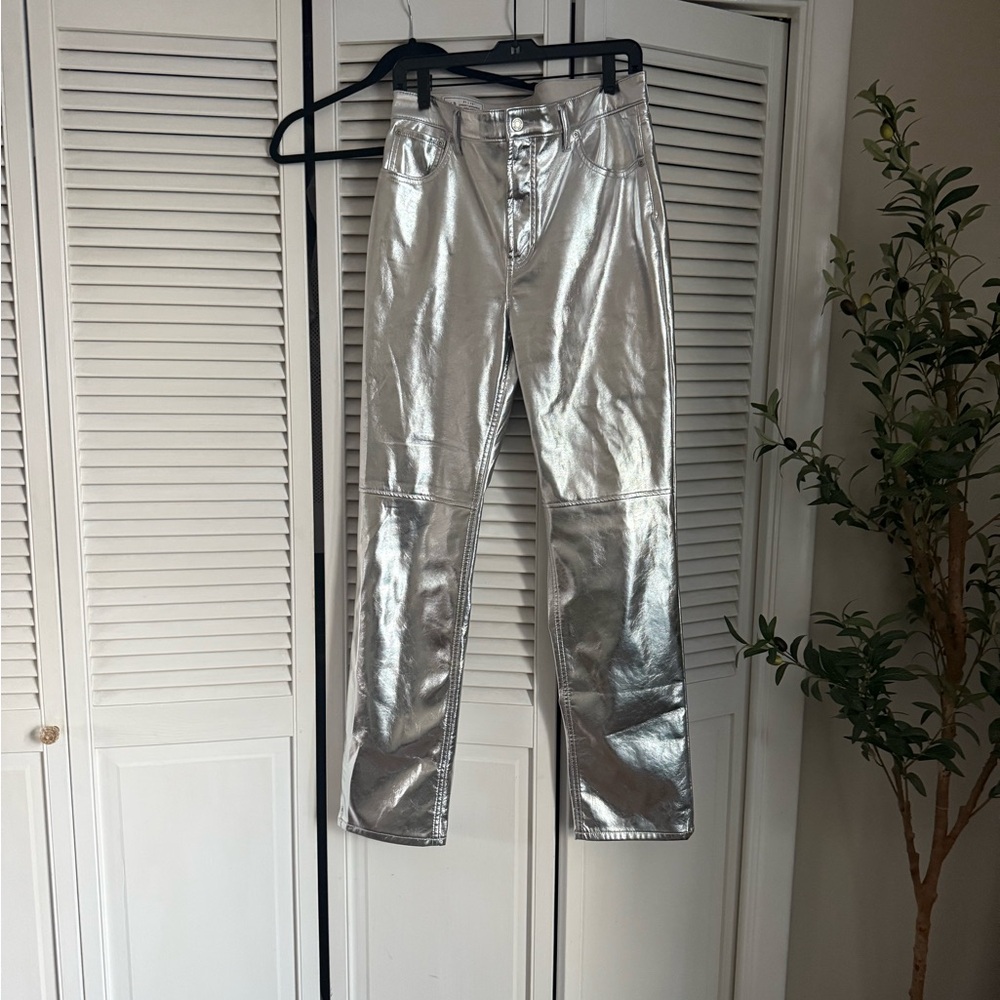 GAP Shiny Silver High-Rise Pants